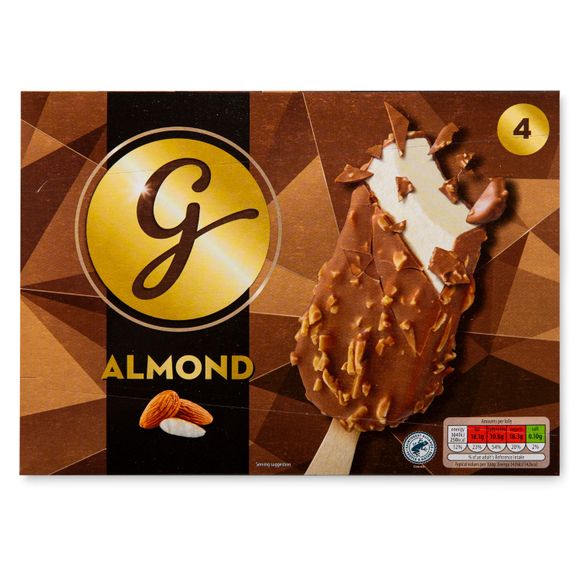 Gianni's Vanilla & Almond Ice Creams 4x100ml